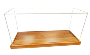 HomeRoots 28" Elegant Wood & Glass Display Stand – Stylish Storage Solution for Collectibles & Decor Items 364371