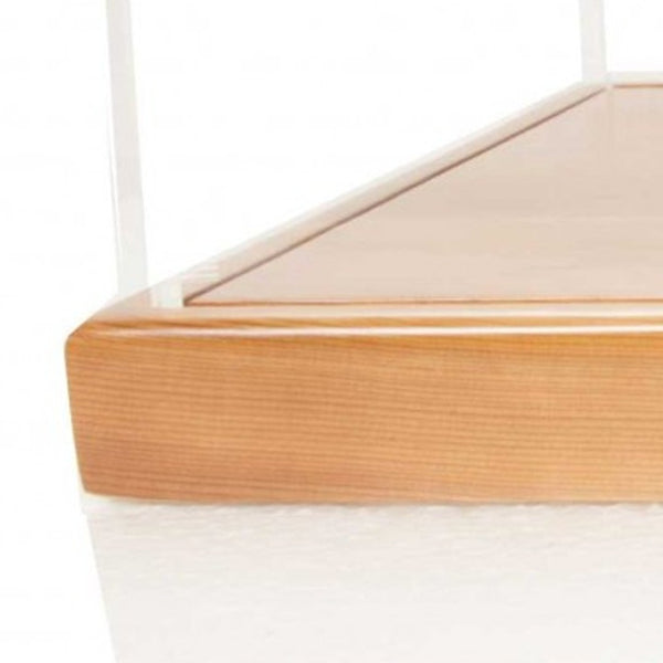 HomeRoots 28" Elegant Wood & Glass Display Stand – Stylish Storage Solution for Collectibles & Decor Items 364371