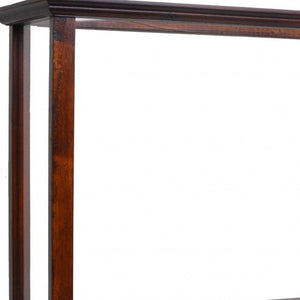 Homeroots 10" Dark Brown And Clear Glass Standard Display Stand  Manufactured Wood 364373