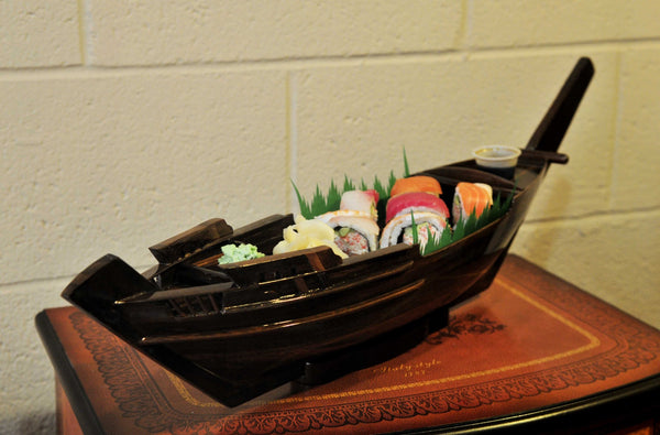 Homeroots 5.5" X 27" X 8.5" Dhow Boatsushi Tray   364375