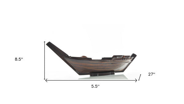 Homeroots 5.5" X 27" X 8.5" Dhow Boatsushi Tray   364375