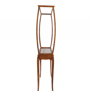 Homeroots 15" Brown And Clear Glass Standard Display Stand  Manufactured Wood 364377