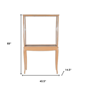 Homeroots 69" Wood Brown Solid Wood Hand Painted Figurine Tabletop Sculpture  Solid Wood 364378