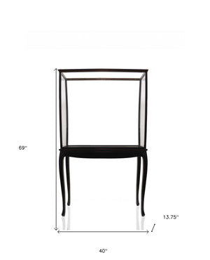 Homeroots 14" Black And Clear Glass Standard Display Stand  Manufactured Wood 364379