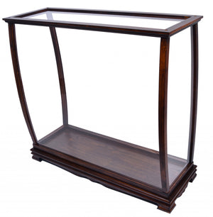 Homeroots 14" Silver And Clear Glass Standard Display Stand  Manufactured Wood 364380