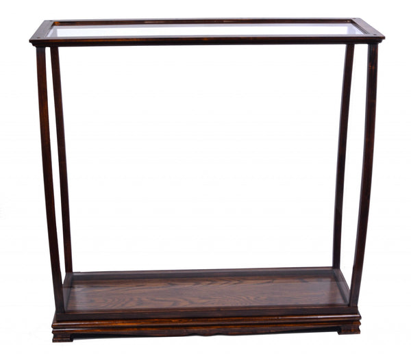 Homeroots 14" Silver And Clear Glass Standard Display Stand  Manufactured Wood 364380