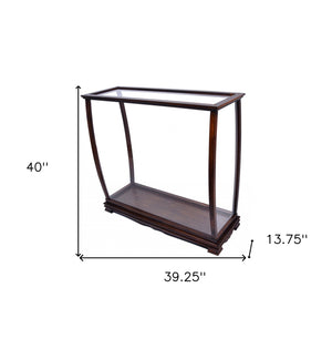 Homeroots 14" Silver And Clear Glass Standard Display Stand  Manufactured Wood 364380