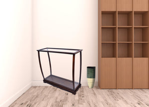 Homeroots 14" Silver And Clear Glass Standard Display Stand  Manufactured Wood 364380