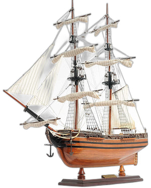 Homeroots 24" Brown Manufactured Wood Boat Hand Painted Sculpture  Solid Wood 364383