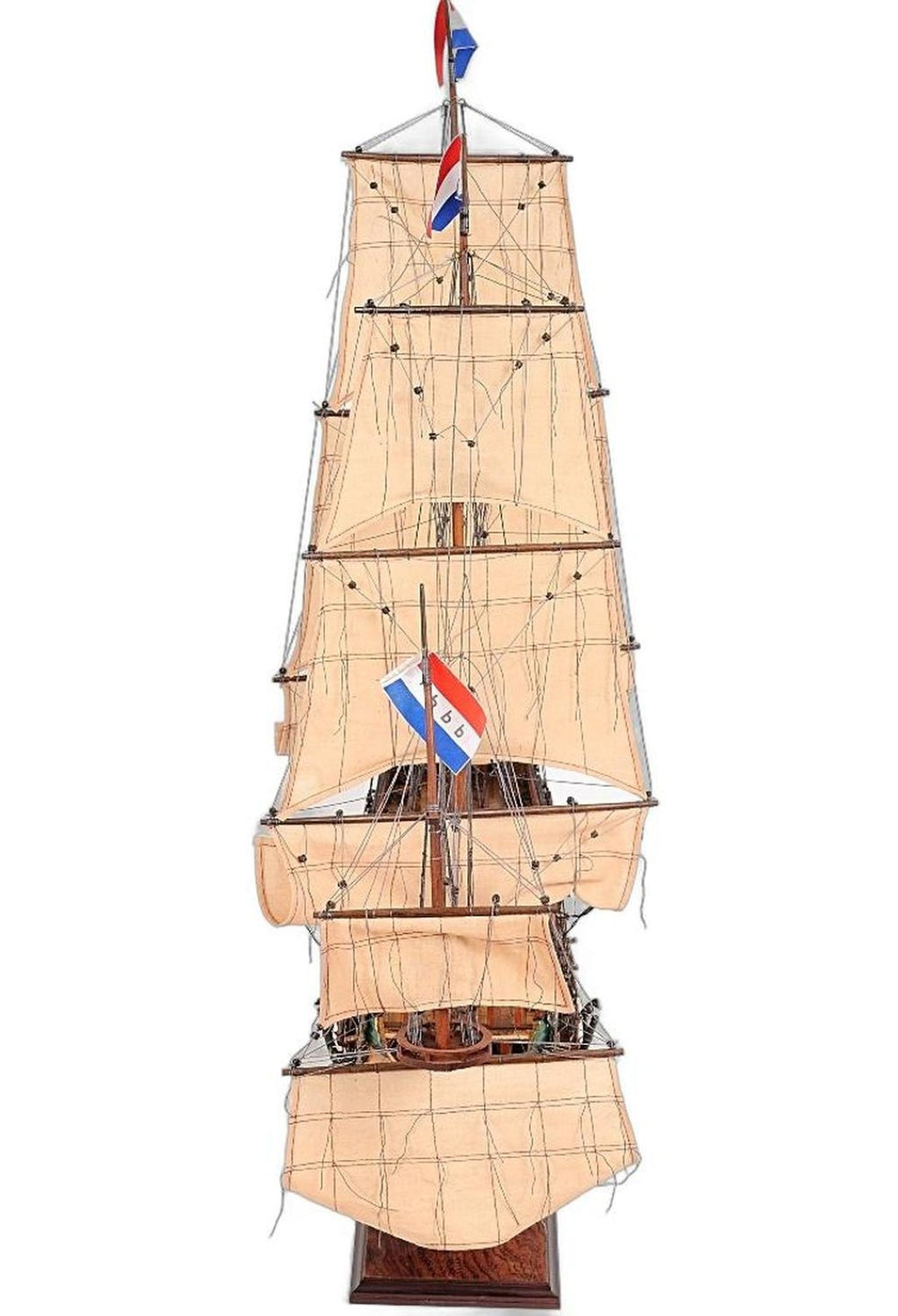 HomeRoots 35" Vintage Nautical Model Boat Sculpture - Hand-Painted Solid Wood Tabletop Decor for Home Charm 364387