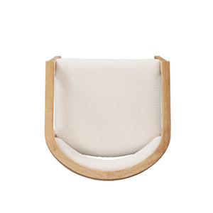 English Elm Christopher Knight Home® - U-shaped Mid-Century Dining Chair with Armrests, Bouclé Upholstery, High-Density Foam Comfort Beige,Oak N771P331338A