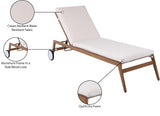 Maui Cream Water Resistant Fabric Outdoor Patio Lounger 364Cream Meridian Furniture