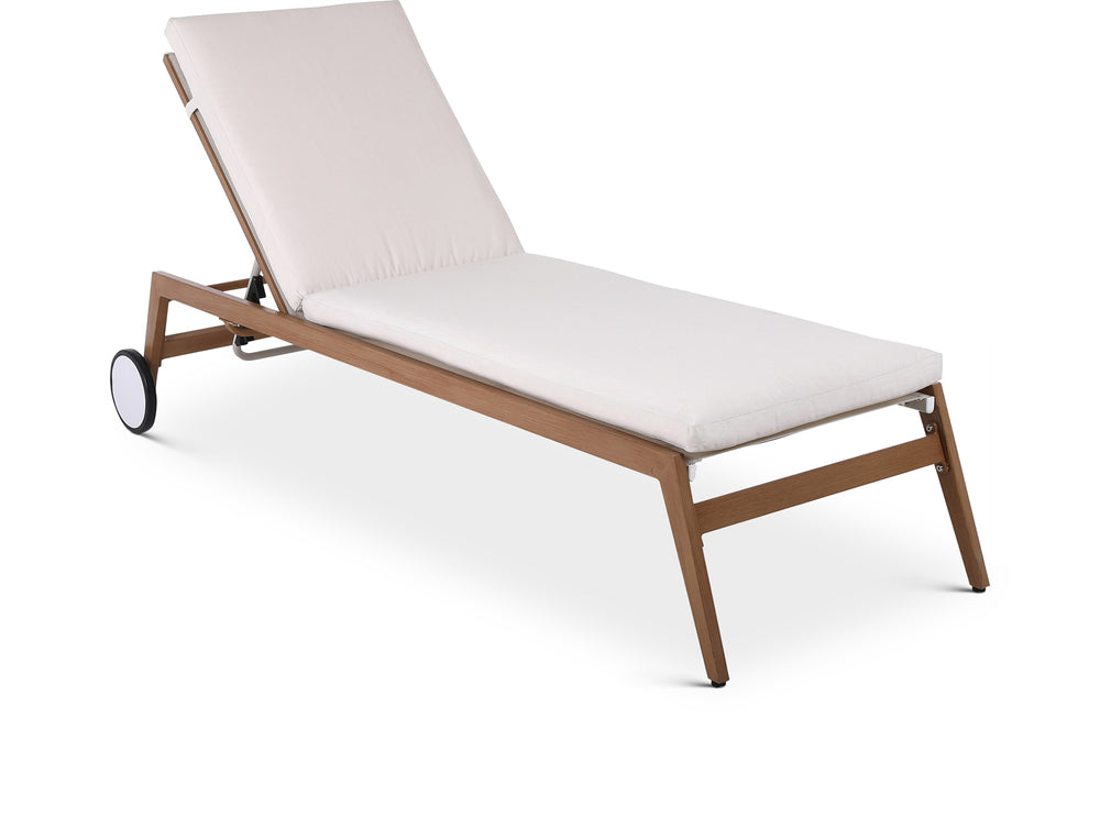 Maui Cream Water Resistant Fabric Outdoor Patio Lounger 364Cream Meridian Furniture