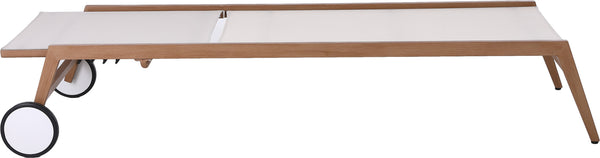 Maui Cream Water Resistant Fabric Outdoor Patio Lounger 364Cream Meridian Furniture