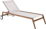 Maui Cream Water Resistant Fabric Outdoor Patio Lounger 364Cream Meridian Furniture