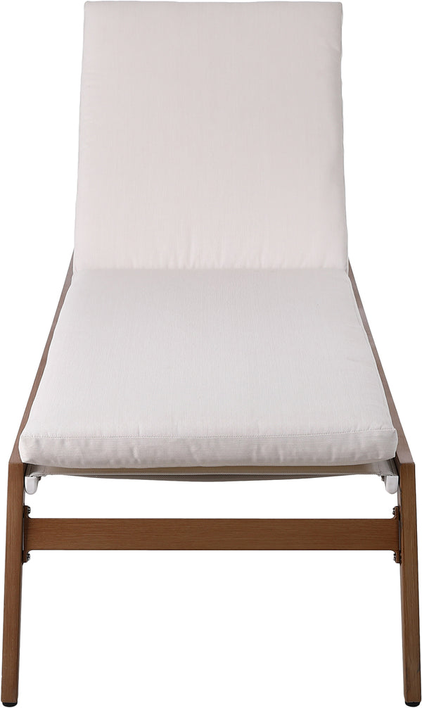 Maui Cream Water Resistant Fabric Outdoor Patio Lounger 364Cream Meridian Furniture