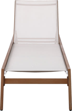 Maui Cream Water Resistant Fabric Outdoor Patio Lounger 364Cream Meridian Furniture