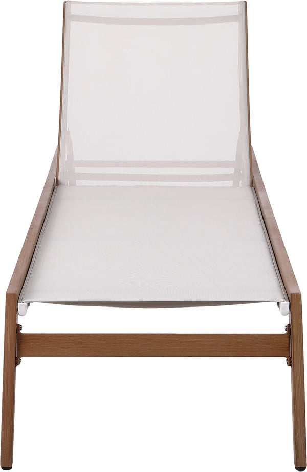 Maui Cream Water Resistant Fabric Outdoor Patio Lounger 364Cream Meridian Furniture