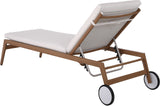 Maui Cream Water Resistant Fabric Outdoor Patio Lounger 364Cream Meridian Furniture