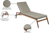 Maui Grey Water Resistant Fabric Outdoor Patio Lounger 364Grey Meridian Furniture