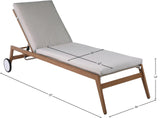 Maui Grey Water Resistant Fabric Outdoor Patio Lounger 364Grey Meridian Furniture