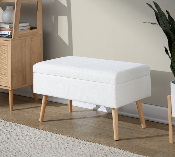 English Elm Storage Bench with Button Tufted Velvet Seat and Gold Tapered Legs for Bedroom B202P471493
