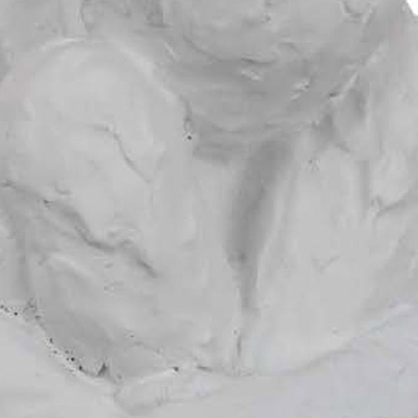 English Elm Roy Seated Figure White Resin Sculpture Contemplative Abstract Art for Modern Interiors B056P417004