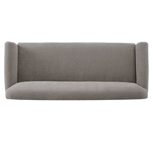 English Elm Modern Chenille Loveseat with Rolled Arms Pocket Spring Cushions and Rubberwood Legs Brown N763P362173D
