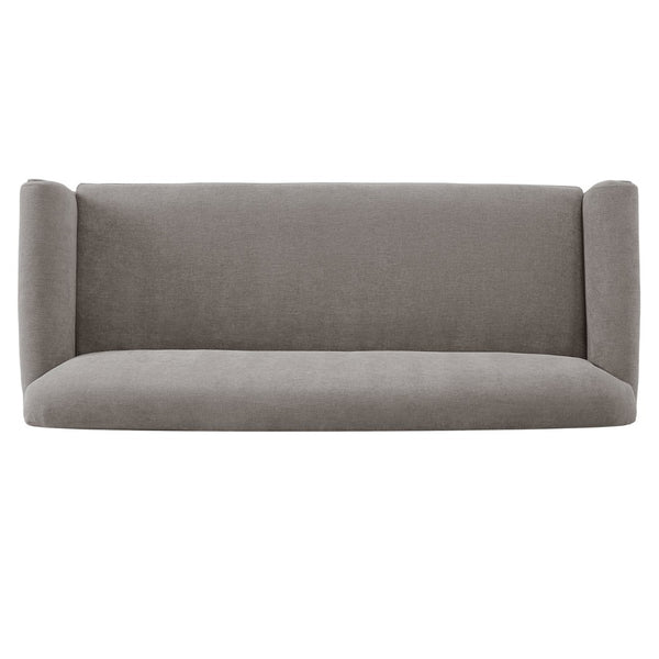 English Elm Modern Chenille Loveseat with Rolled Arms Pocket Spring Cushions and Rubberwood Legs Brown N763P362173D