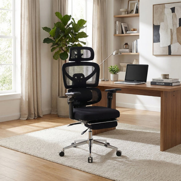 English Elm Ergonomic Mesh Home Office Chair with Massage Lumbar 6d Arms and 4d Headrest W2069P454356