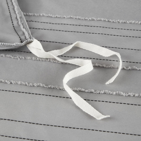 English Elm 3 Pcs Twin/Twin Xl Modern Gray Jacquard Duvet Cover Set With Throw Pillow - Soft & Easy-Care! B035P319884