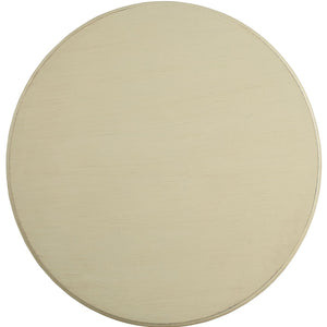 English Elm Antique Round Accent Table with Turned Pedestal Base, Compact 26.5" Classic White Side Table for Cozy Spaces B062P185650