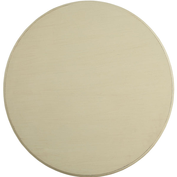 English Elm Antique Round Accent Table with Turned Pedestal Base, Compact 26.5" Classic White Side Table for Cozy Spaces B062P185650