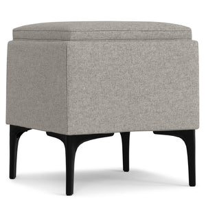 English Elm Natasha Versatile Gray Storage Ottoman With Flip-Top Tray - Stylish Mid-Century Modern Design! B136P252710