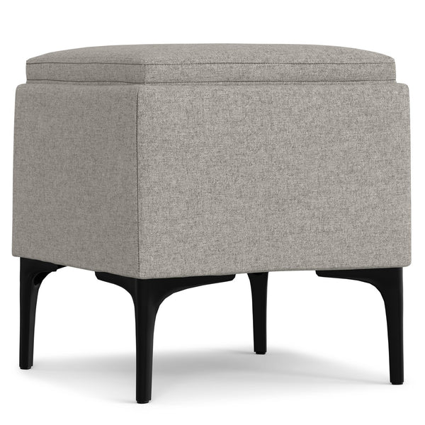 English Elm Natasha Versatile Gray Storage Ottoman With Flip-Top Tray - Stylish Mid-Century Modern Design! B136P252710