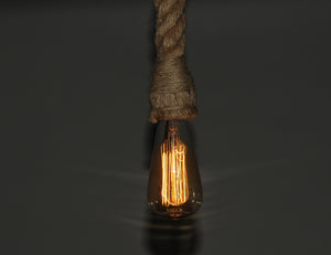 Homeroots 5.5" X 5.5" X 36" Rope Pendant Lamp  Single Bulb   365077