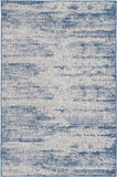 Unique Loom Outdoor Modern Cartago Machine Made Abstract Rug Blue, Ivory/Gray 5' 3" x 8' 0"