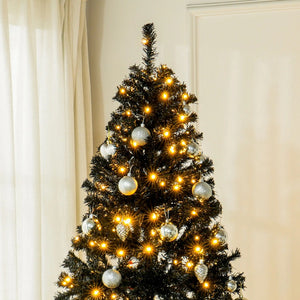 English Elm 6.5ft Flocked Artificial Pine Tree with 400 Led Lights and Remote Indoor Holiday T3971P401160