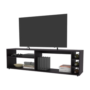 English Elm FM Parker TV Stand with Door and Open Shelves for Large TVs, Minimalist Storage and Modern Style Wenge 69 L x 19 W x 4 H B128P269888