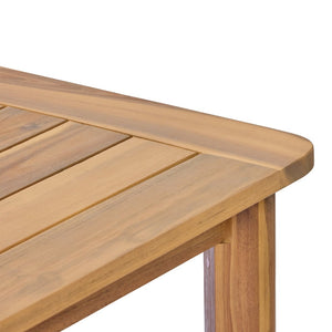 English Elm Rectangular Acacia Wood Outdoor Dining Table Seats 6 with Slatted Top for Patio Light Teak N768P374498L