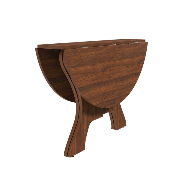 English Elm 43 Inch Foldable Mdf Dining Table with Warm Wood Grain Veneer for Compact Living Walnut W2700P409328