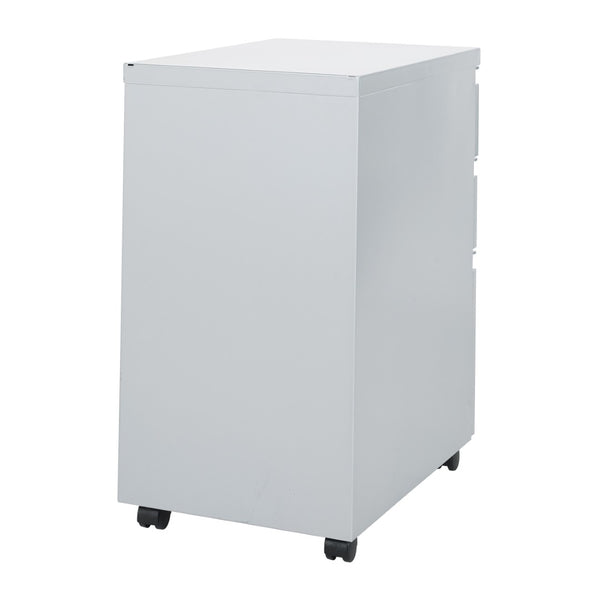 OSP Home Furnishings 22" Mobile Pedestal with Locking Drawers Full Extension Ball Bearing Slides Office Filing PTC22BBF-SV