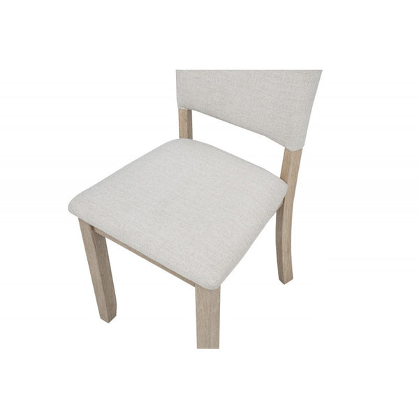 English Elm Light Oak Wood Dining Chairs Set of 2 with Beige Upholstered Soft Cushions, Coastal-Modern Comfort Design B011P373679