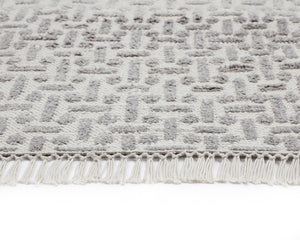 Sunpan Ingrid Hand-Knotted Rug - Sustainable, Unique Ombre Design with Fringe for Indoor and Outdoor Spaces 5' X 8'