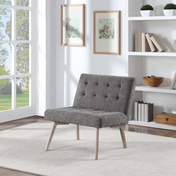 OSP Home Furnishings Sadie Chair in Charcoal Fabric Charcoal Grey