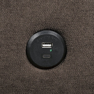 English Elm Futon Tufted Convertible Sofa with Pocket Coil Mattress, USB Charging Ports, Stylish Track Arms Brown 45 L x 36.5 W x 18 H B2741P309221