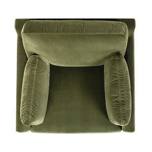 English Elm Jennifer Taylor Home - Pasadena Olive Green Modern Farmhouse Accent Arm Chair - Cozy Velvet, Eco-Friendly Rubberwood Frame B2719P265598