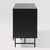 69" Scandinavian 4 Door Sideboard Black REED5DBL2 Walker Edison