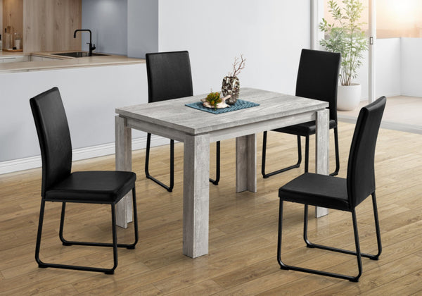 HomeRoots 47" Gray Dining Table – Modern Style for Four, Durable Design, Ideal for Compact Spaces & Entertaining 366055