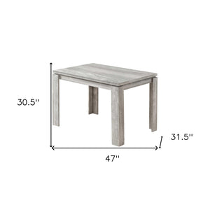 HomeRoots 47" Gray Dining Table – Modern Style for Four, Durable Design, Ideal for Compact Spaces & Entertaining 366055